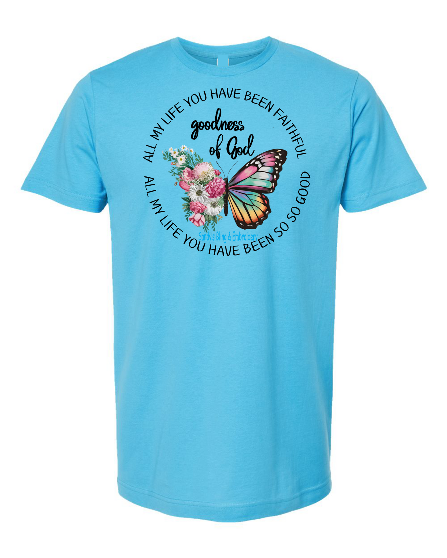 Adult Goodness of God Short Sleeved Aqua T-shirt