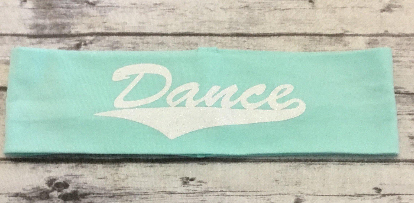 Dance Headband with White Glitter Vinyl - Sandy's Bling & Embroidery