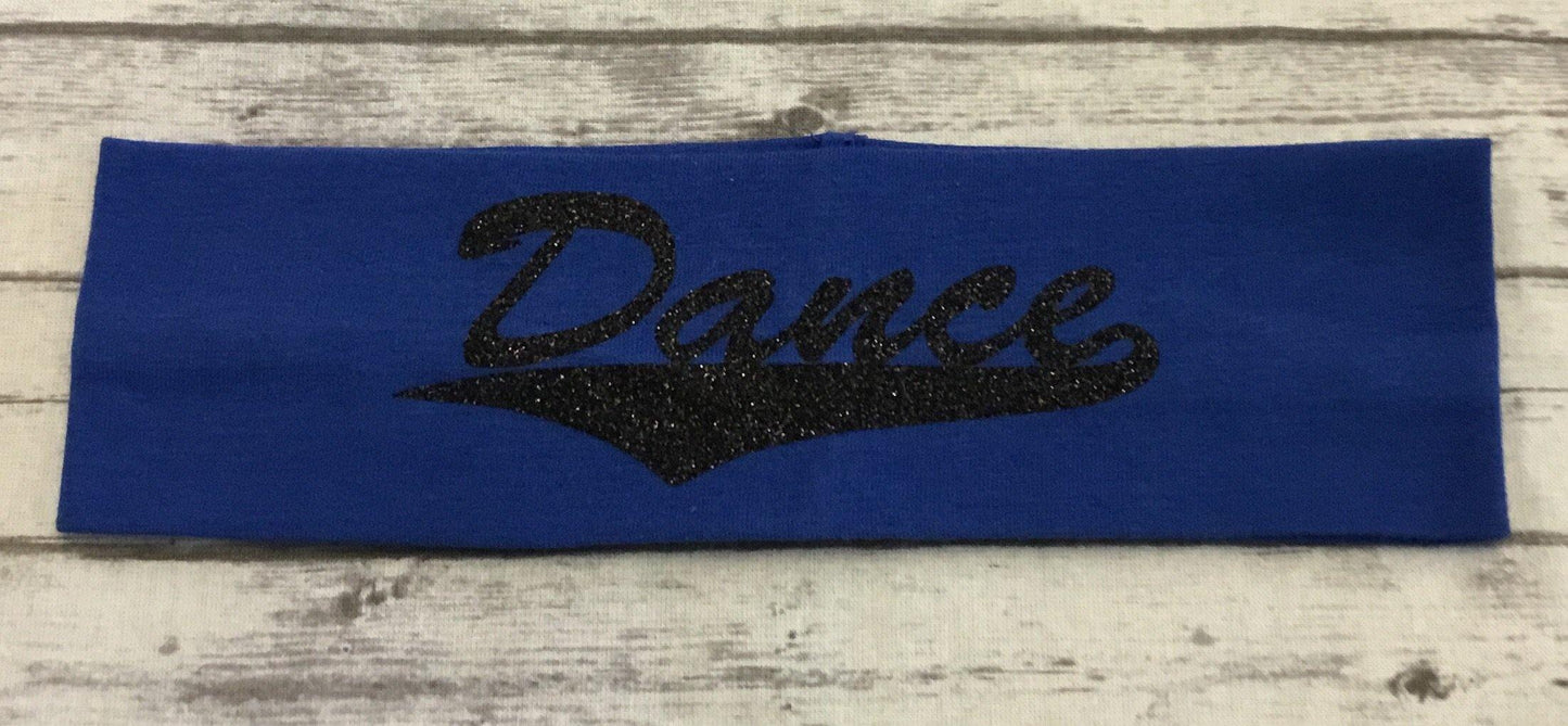 Dance Headband with Black Glitter Vinyl - Sandy's Bling & Embroidery