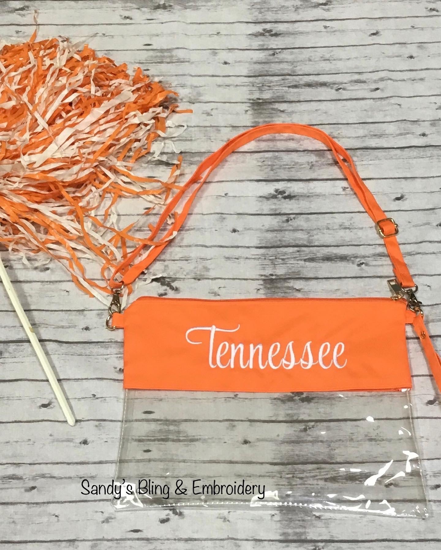 Embroidered Tennessee Clear Stadium Purse