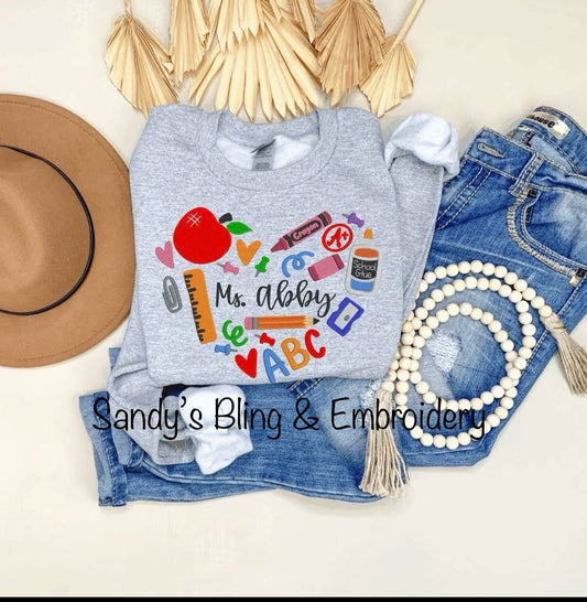 Personalized Embroidered ABC School Sweatshirt