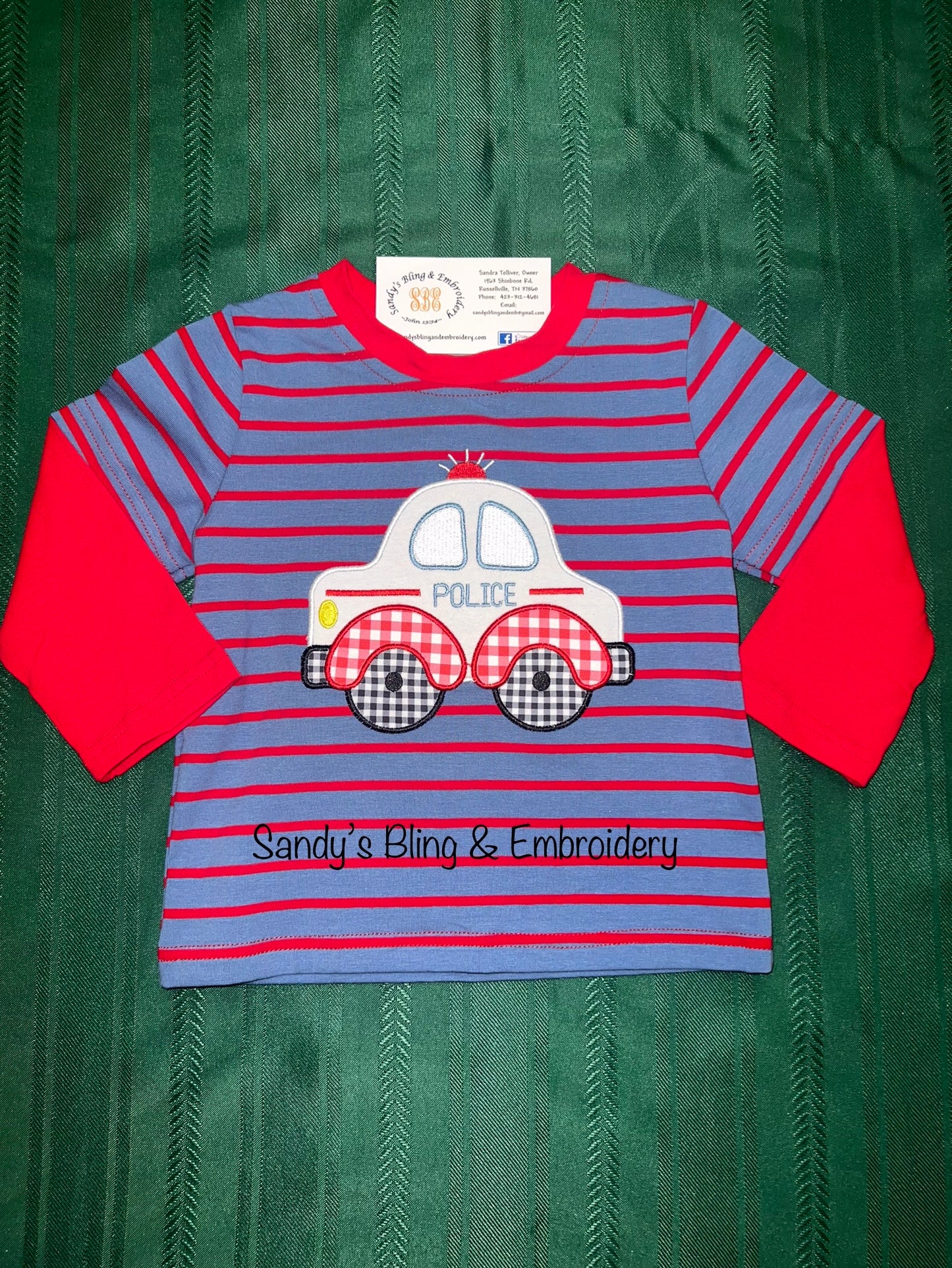 Boys Appliquéd Police Car Shirt