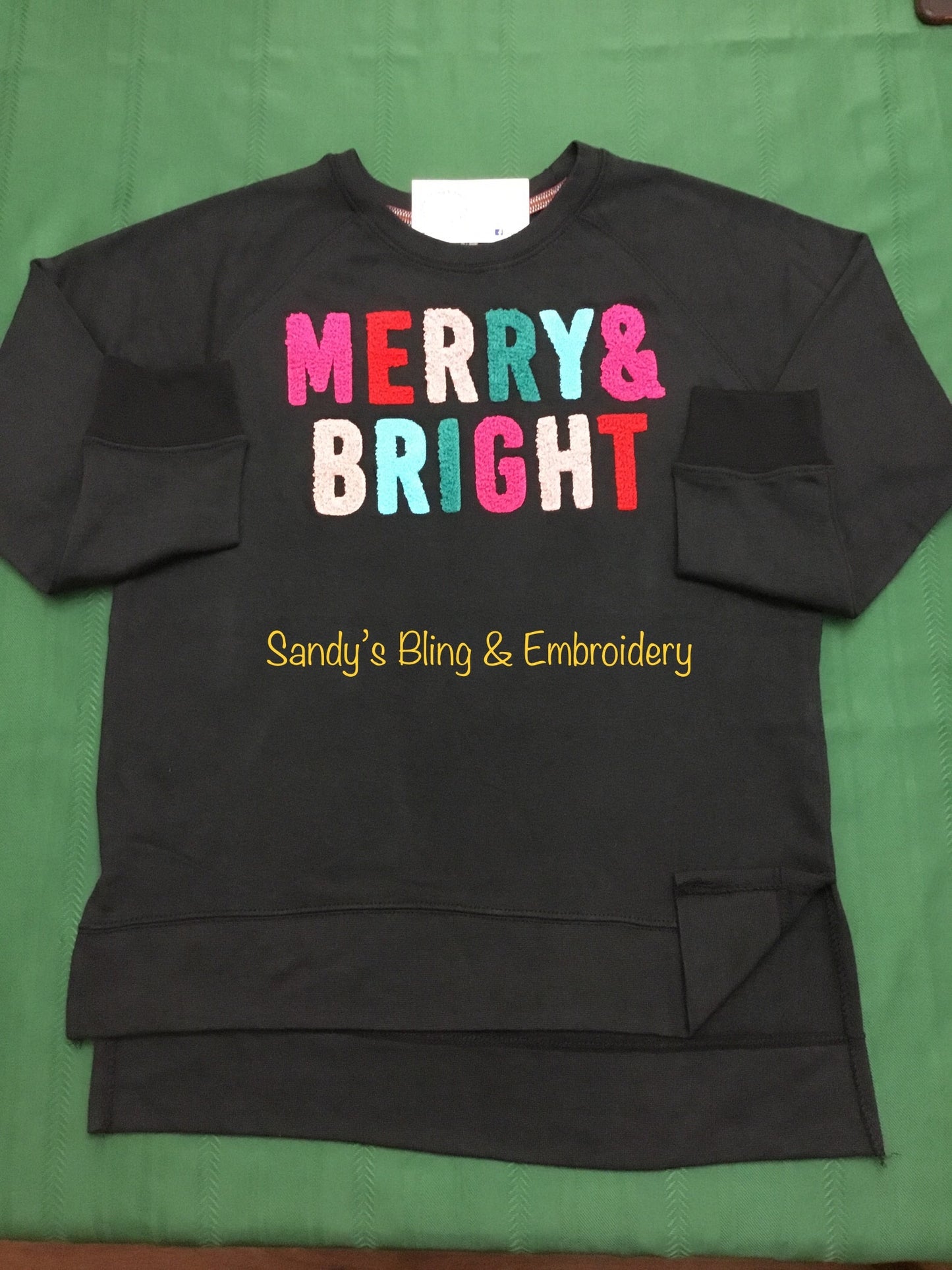 Ladies Black Merry & Bright Sweatshirt