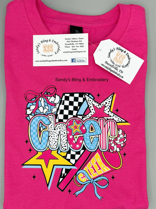 Retro Cheer Hot Pink T-shirt