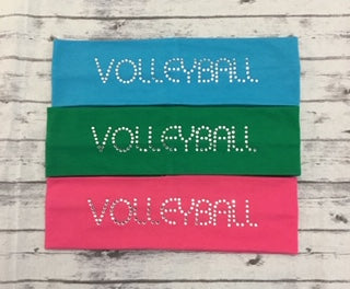 Volleyball Rhinestone Headbands - Sandy's Bling & Embroidery