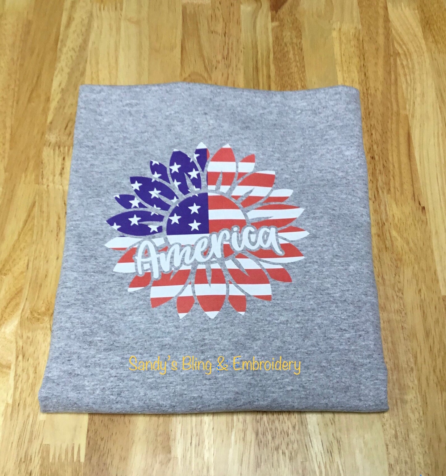 Patriotic America Sunflower T-shirt