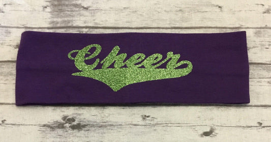 Cheer Headband with Light Green Glitter Vinyl - Sandy's Bling & Embroidery