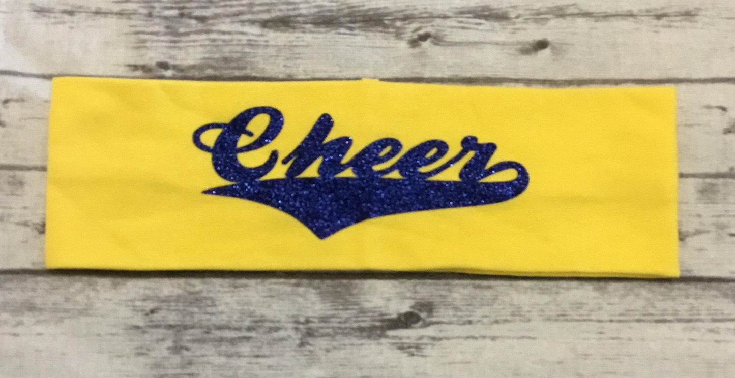 Cheer Headband with Royal Blue Glitter Vinyl - Sandy's Bling & Embroidery