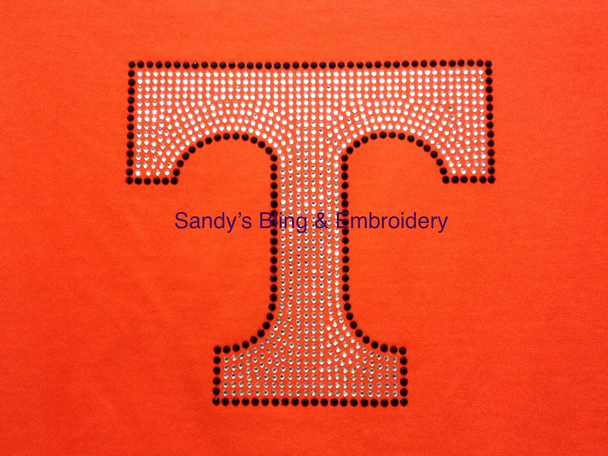 University of Tennessee Power T Rhinestone SHORT Sleeved T-shirt - Sandy's Bling & Embroidery