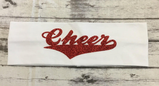 Cheer Headband with Red Glitter Vinyl - Sandy's Bling & Embroidery