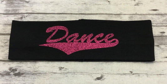 Dance Headband with Hot Pink Glitter Vinyl - Sandy's Bling & Embroidery