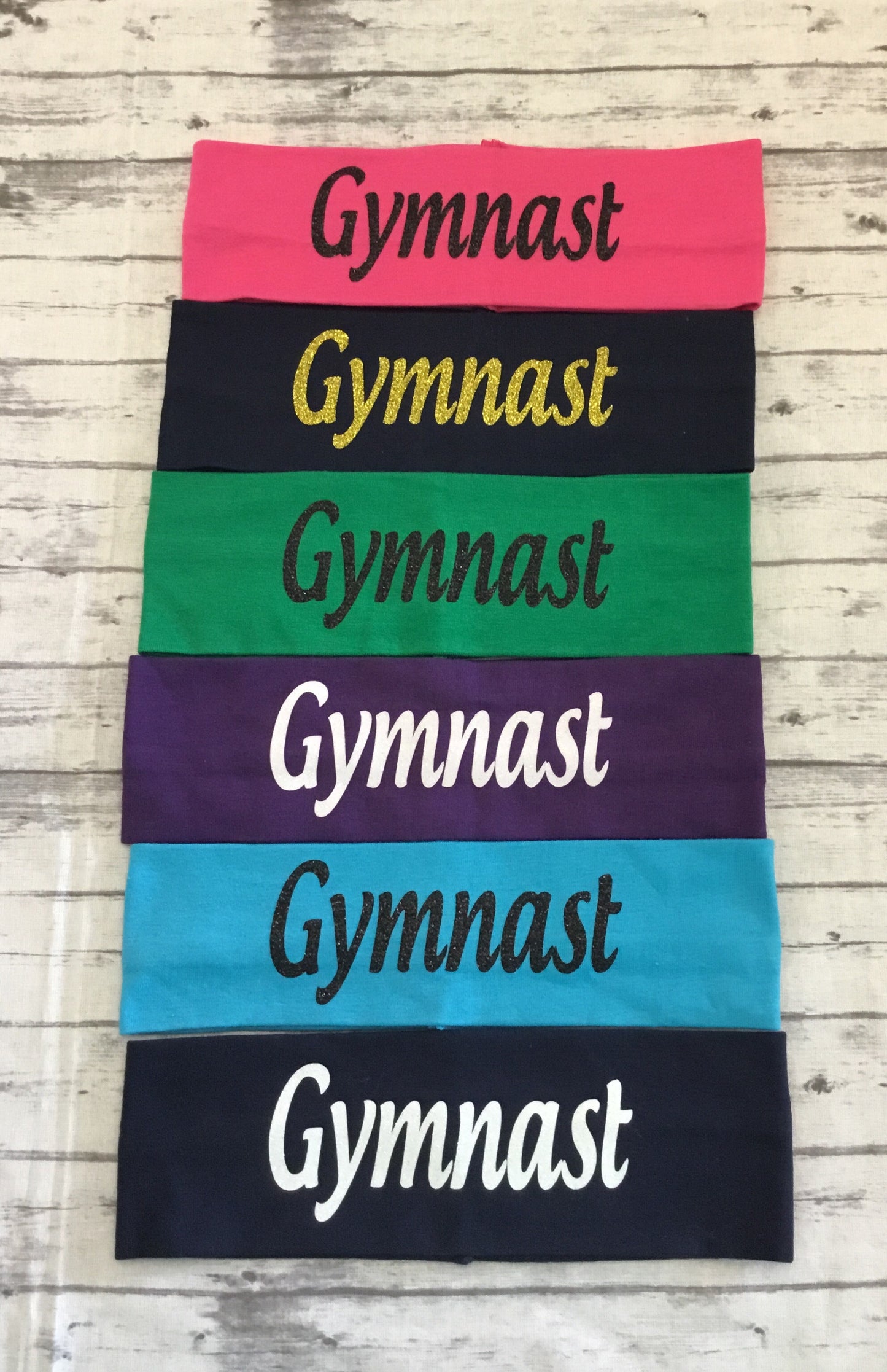 Gymnast Headband with White Glitter Vinyl - Sandy's Bling & Embroidery