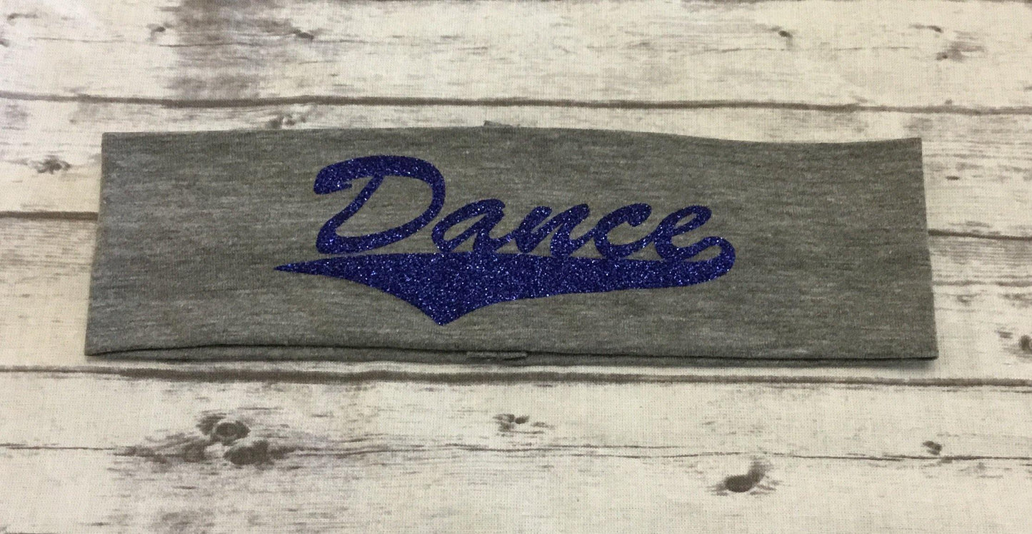 Dance Headband with  Royal Blue Vinyl - Sandy's Bling & Embroidery