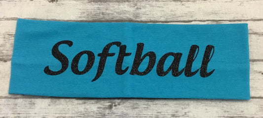 Softball Headband with  Black Glitter Vinyl - Sandy's Bling & Embroidery