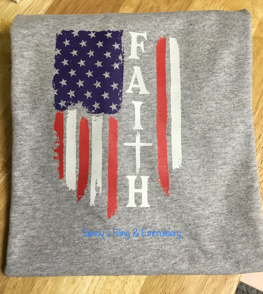 Distressed Faith Flag T-shirt