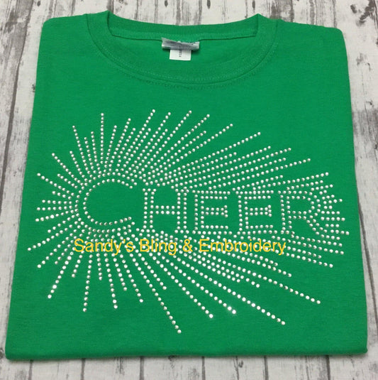 Green Cheer Splash Rhinestone T-shirt - Sandy's Bling & Embroidery