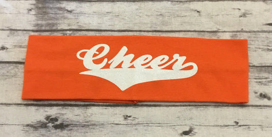 Cheer Headband with White Glitter Vinyl - Sandy's Bling & Embroidery