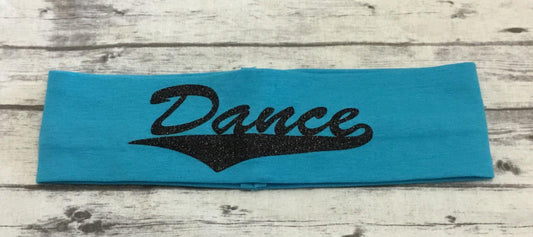 Dance Headband with Black Glitter Vinyl - Sandy's Bling & Embroidery