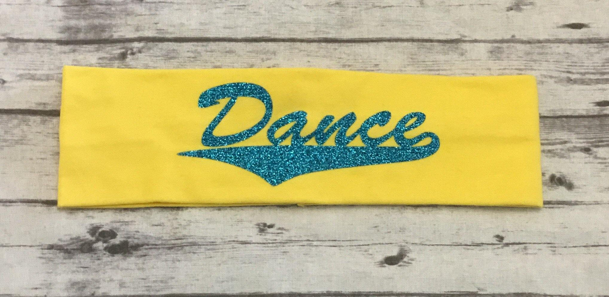 Dance Headband with Aqua Vinyl - Sandy's Bling & Embroidery