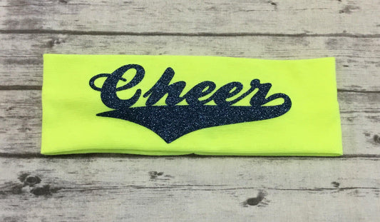 Cheer Headband with Sapphire Glitter Vinyl - Sandy's Bling & Embroidery