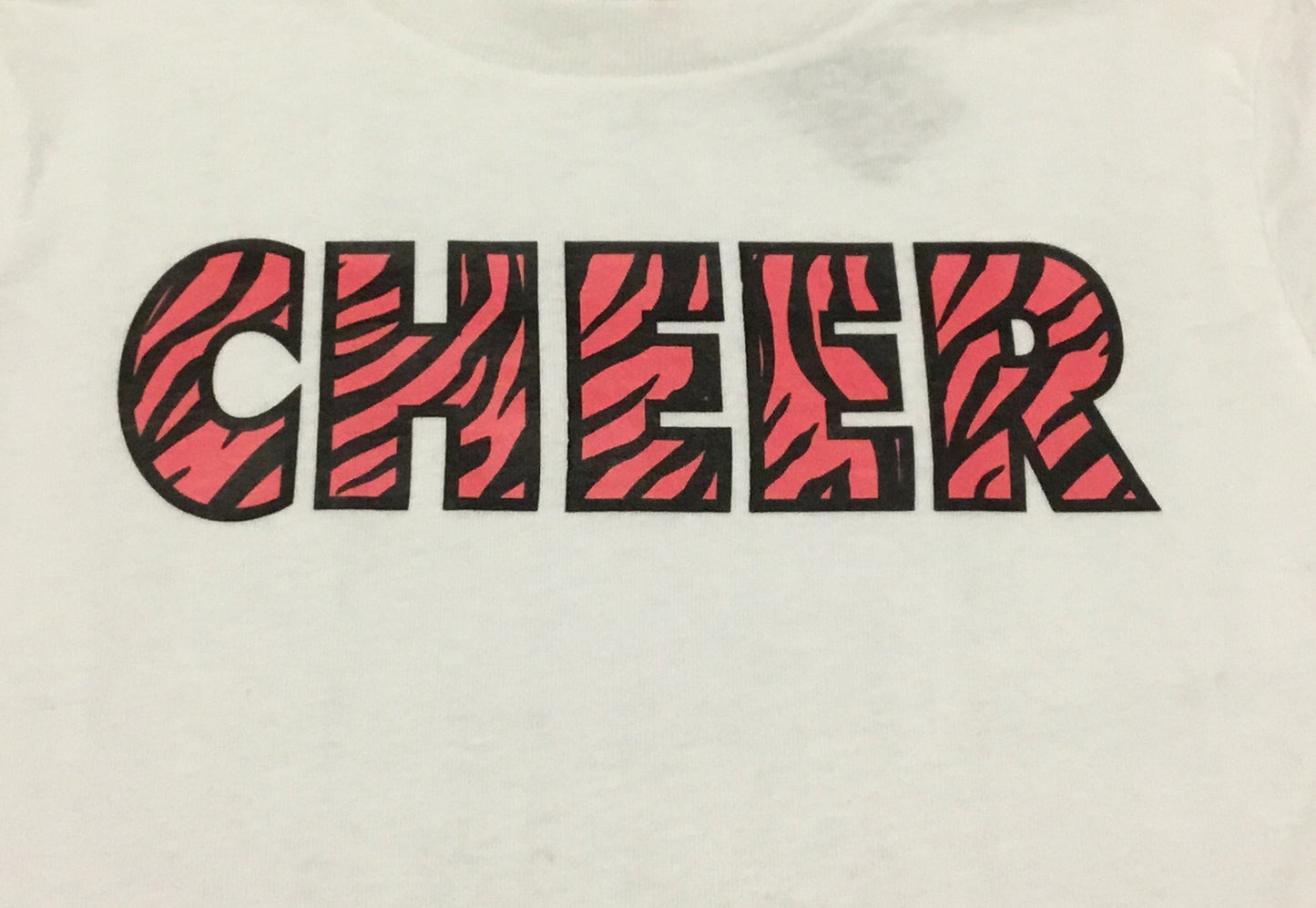 Toddler White Zebra Cheer T-shirt - Sandy's Bling & Embroidery