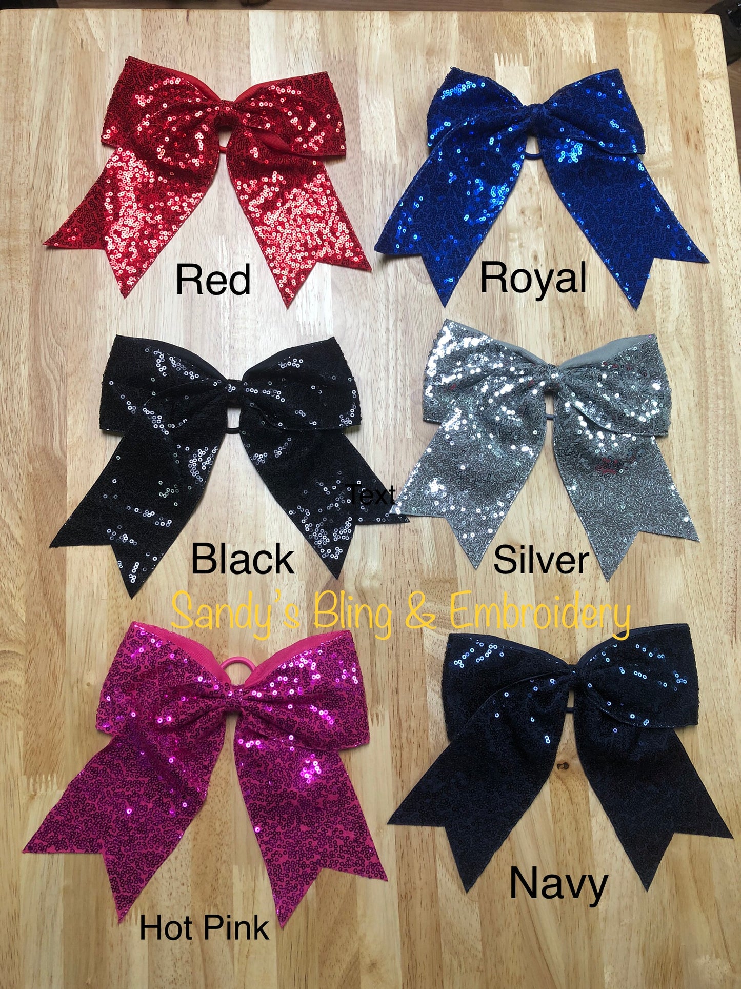 Cheer and Dance Sequin Bow with Ponytail Holder