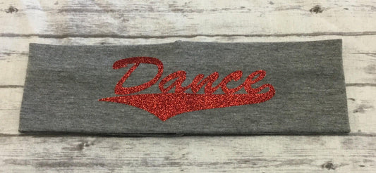 Dance Headband with Red Glitter Vinyl - Sandy's Bling & Embroidery