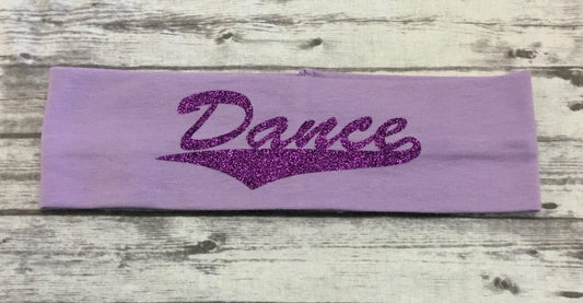 Dance Headband with Purple Glitter Vinyl - Sandy's Bling & Embroidery