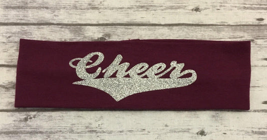 Cheer Headband with Silver Glitter Vinyl - Sandy's Bling & Embroidery